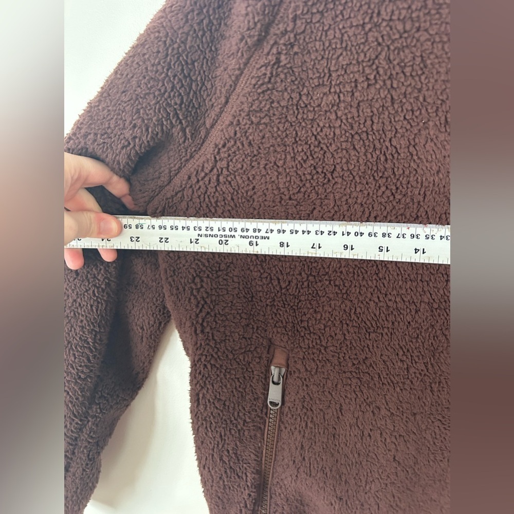 Athleta Coat Womens M Brown Full Zip Sherpa Tugga Jacket - Picture 3 of 12